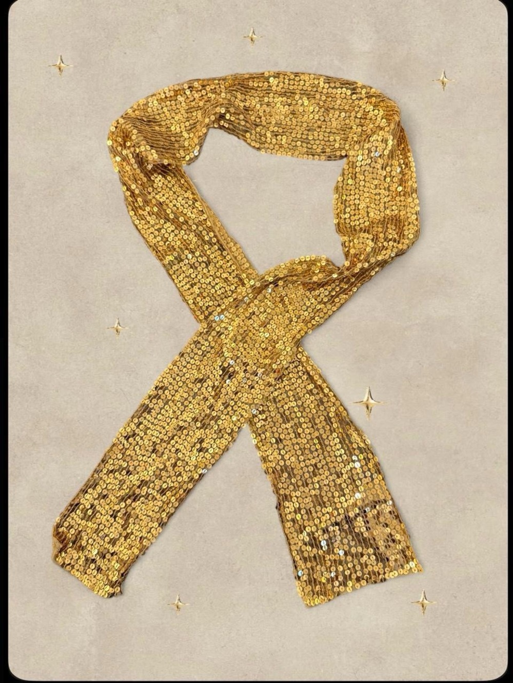 Y2K Cejón Gold Sequin Scarf Wrap Shawl NWT 2000s